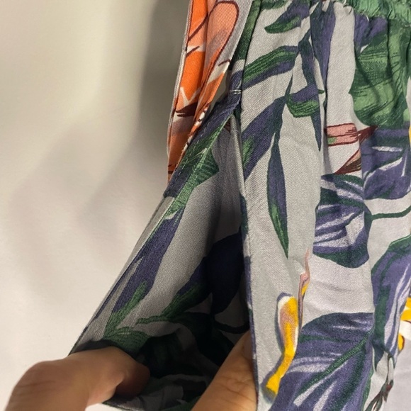 Patrons Of Peace Small Floral Belt Wide Leg Pleated Pants Tropical Boho Hippie - Picture 7 of 12